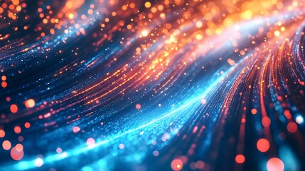 Fototapeta premium Abstract, Background, Blue, Abstract Blue and Orange Light Streaks Background