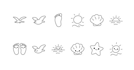 Summer Ocean Mood Icon Set