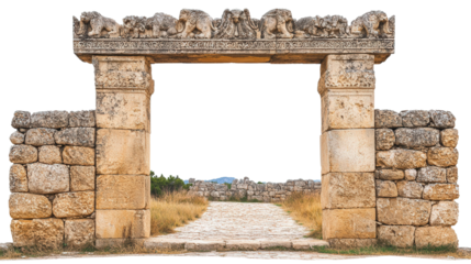 Mycenaean Lion Gate Transparent background, PNG file