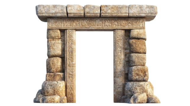 Mycenaean Lion Gate Transparent background, PNG file