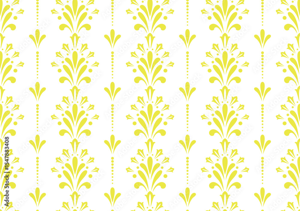 Poster flower geometric pattern. seamless vector background. white and yellow ornament. ornament for fabric