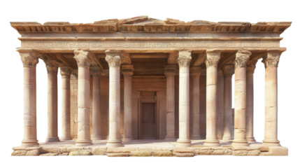 Nabataean columned hall Transparent background, PNG file
