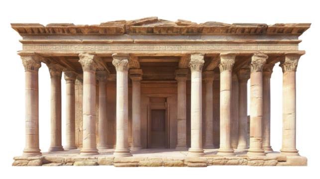 Nabataean columned hall Transparent background, PNG file