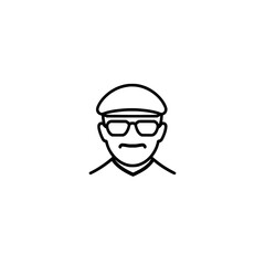 Obraz premium Vector icon of grandfather wearing hat