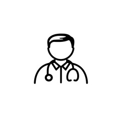 Doctor icon with medical uniform and stethoscope
