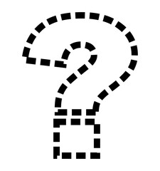 Question symbol icon on transparent background, flat line design, vector illustration