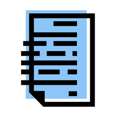 Document icon, on transparent background, flat line design, vector illustration