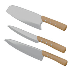 3D Knives Illustration