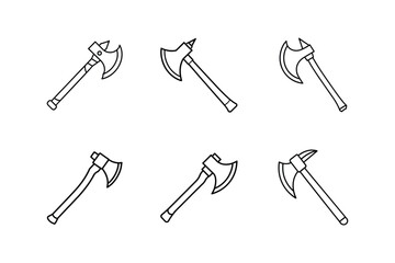 axe icon line art vector illustration
