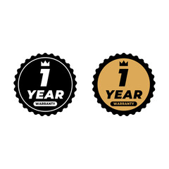 Modern Emblem Design for One Year Product Guarantee