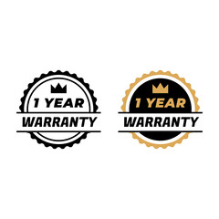 Modern Emblem Design for One Year Product Guarantee