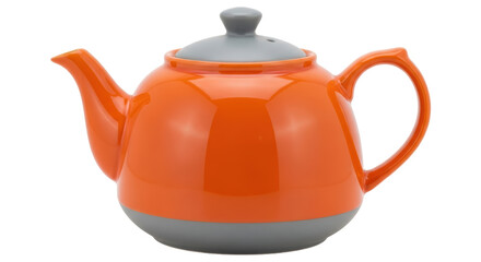 Isolated Orange Teapot