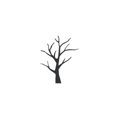 Fototapeta premium Silhouette of a bare tree with branches isolated against white background