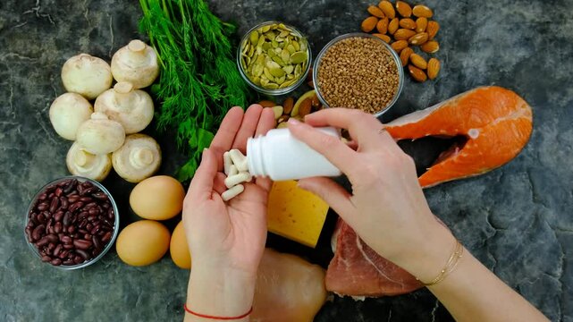 Foods contain zinc and selenium food. Selective focus.