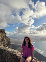 YOUNG WOMAN IN LANZAROTE CANARY ISLAND