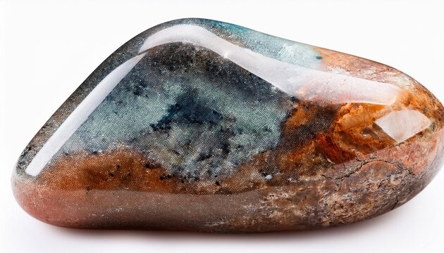 tumbled franklinite and zincite mineral isolated