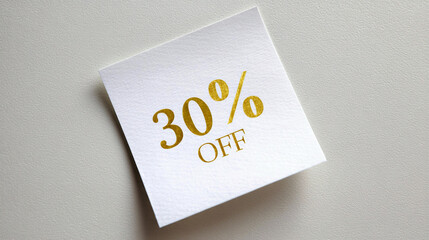 Promotional discount announcement featuring elegant typography on a clean, modern backdrop highlighting a special offer