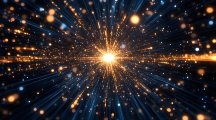 Fototapeta premium Abstract, Background, Burst, Abstract Light Burst, Golden and Blue Energy Explosion