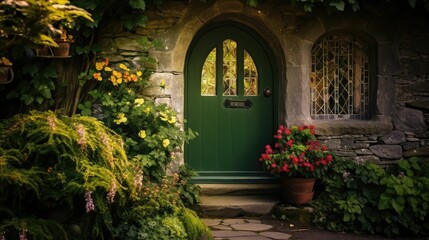 Fototapeta premium cottage enter door