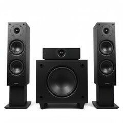 Fototapeta premium High fidelity speaker system isolated on white background