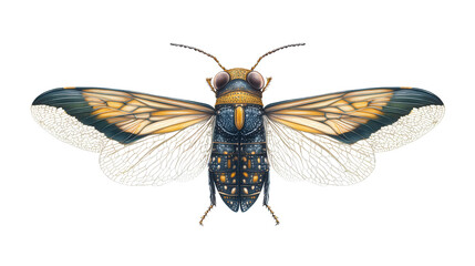 Net-winged beetle with fine detail Transparent background, PNG fil