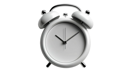 Classic White Twin Bell Alarm Clock with Clean Minimalist Design