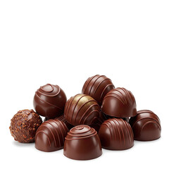 Obraz premium chocolate candies isolated on white