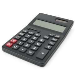 Gray calculator isolated on white background