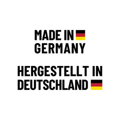 Minimal Product Origin Labels in German and English with Germany Flag Icons