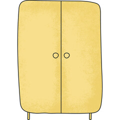Hand drawn wooden wardrobe illustration