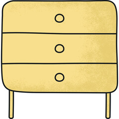 Hand drawn old wooden commode illustration