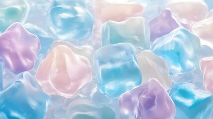 Fototapeta premium Pastel, Ice cubes, Ice, Pastel Ice Cubes Abstract Background
