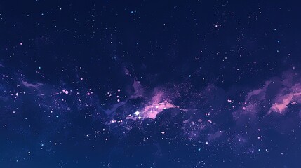 Fantasy galaxy themed Valentine's Day background with twinkling stars and cosmic dust, deep purple and pink tones, romantic cosmic scene suitable for love and relationship concepts,