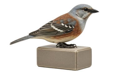 Isolated Bird on a Concrete Block
