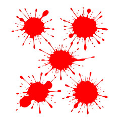 Abstract Red Ink Splatter Set: Graphic Design Elements