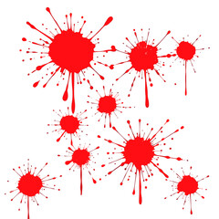 Abstract Red Ink Splatter Collection: Design Elements