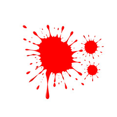 Abstract Red Ink Splatter, Dynamic Paint Blot Design Element