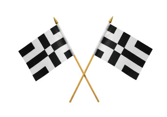 Checkered flags racing finish line victory celebration concept on transparent background