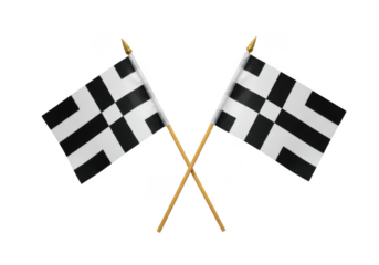 Checkered flags racing finish line victory celebration concept on transparent background