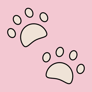 Pet Paws on Pink Background