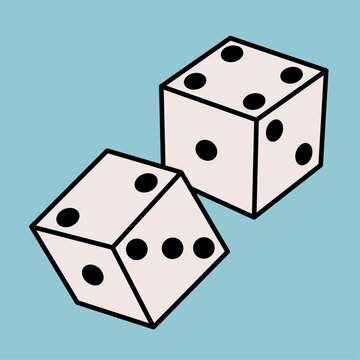 Pair of Dieces on Light Blue Background
