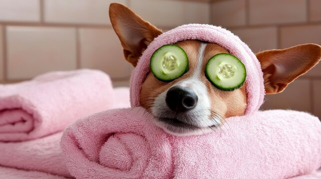 dog spa wellness. Pampering canine retreat luxurious grooming therapeutic massage and holistic health care for your beloved pet. - Powered by Adobe