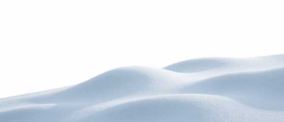 Soft, white snow drapes over gentle hills, creating serene winter landscape. smooth curves evoke sense of calm and tranquility