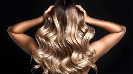 Long hair, Blonde hair, Wavy hair, Long Blonde Wavy Hair Back View