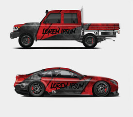Red and Black Car and Truck Wrap Designs