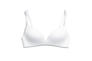 Blank white wireless bra mockup, top view