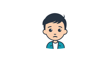 sad kid simple shape, simple kid shape with sad face vector illustration