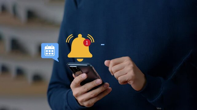 Mobile Alert Notification Concept Depicting New Message Updates, Email Reminders, and Social Media Communication on Smartphone Screen for Fast Digital Connectivity and Real Time User Interaction, 4k v
