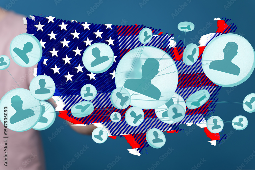 Poster visual representation of a nationwide network. ideal for social media, networking, and community pro
