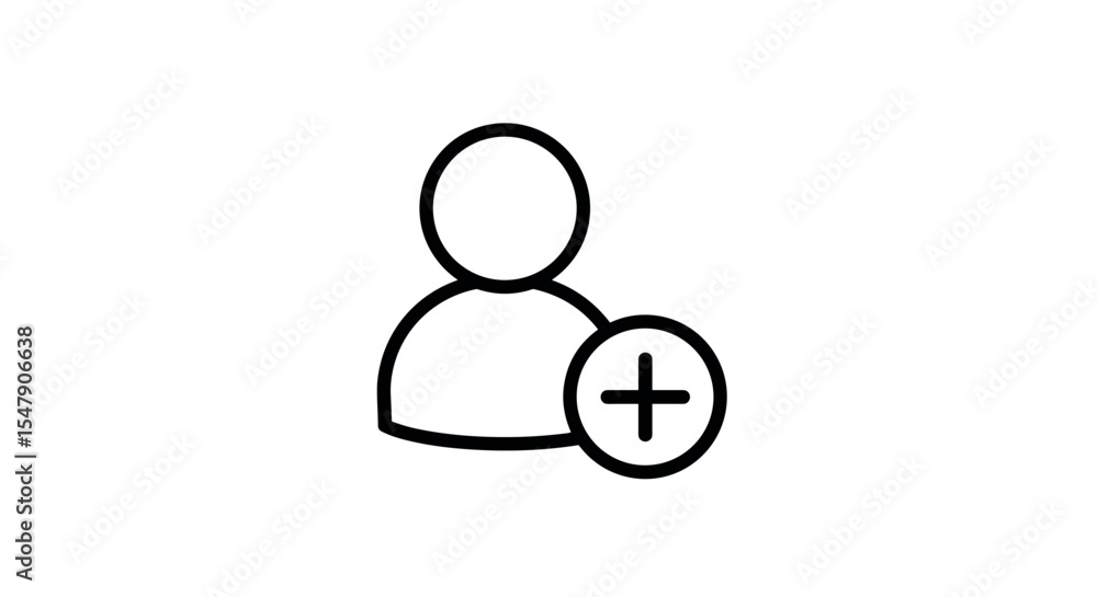 Poster user account creation icon with add friend symbol vector illustration